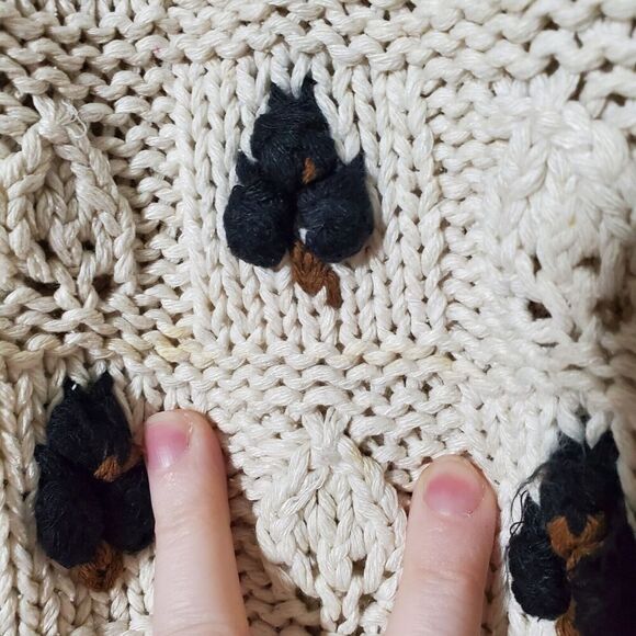 Vintage Jantzen Turtleneck Sweater Size M 3D Tree Knit 3/4 Sleeve Womens - Picture 3 of 11